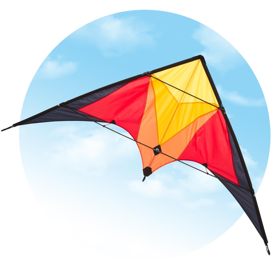 Communisme brandwonden Uiterlijk Trigger Rainbow - Stunt Kite, age 14+, 90x175cm, incl. 40kp Polyester Line,  2x25m