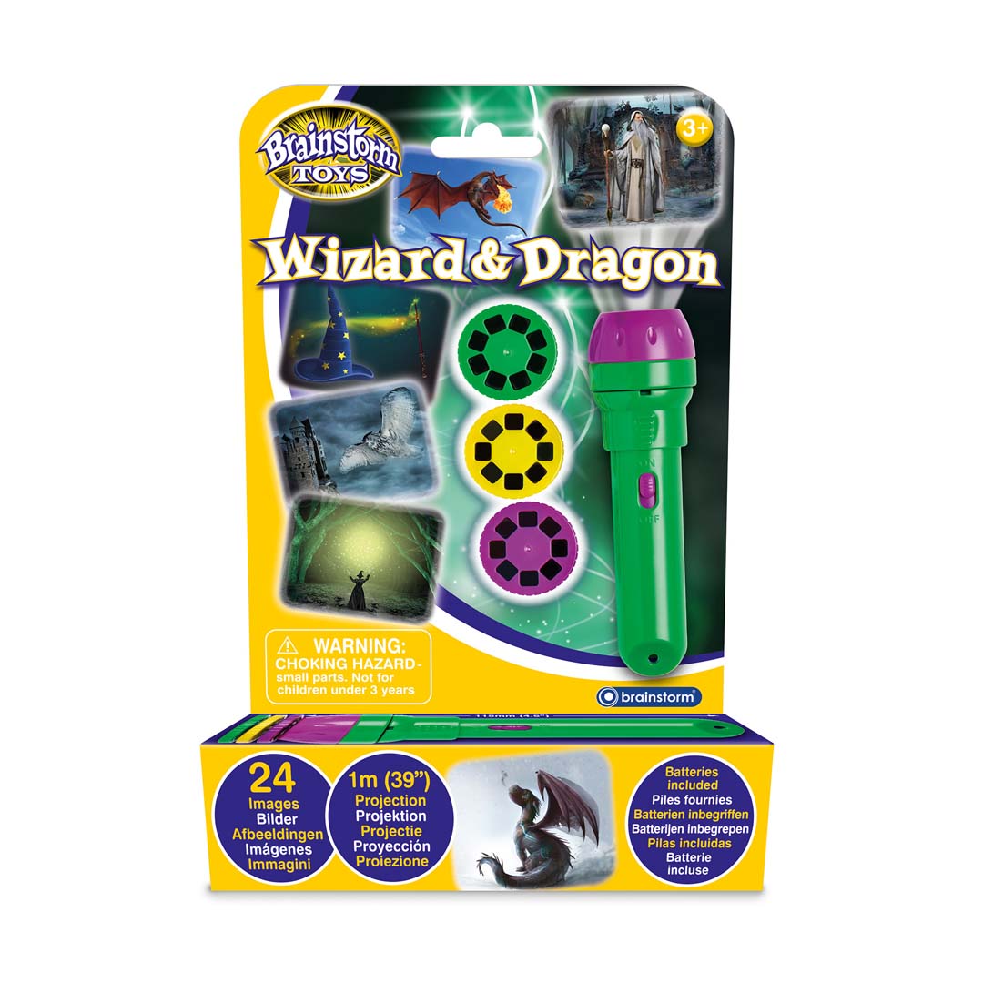 Brainstorm: Taschenlampenprojektor - Diashow Zauberer und Drachen
