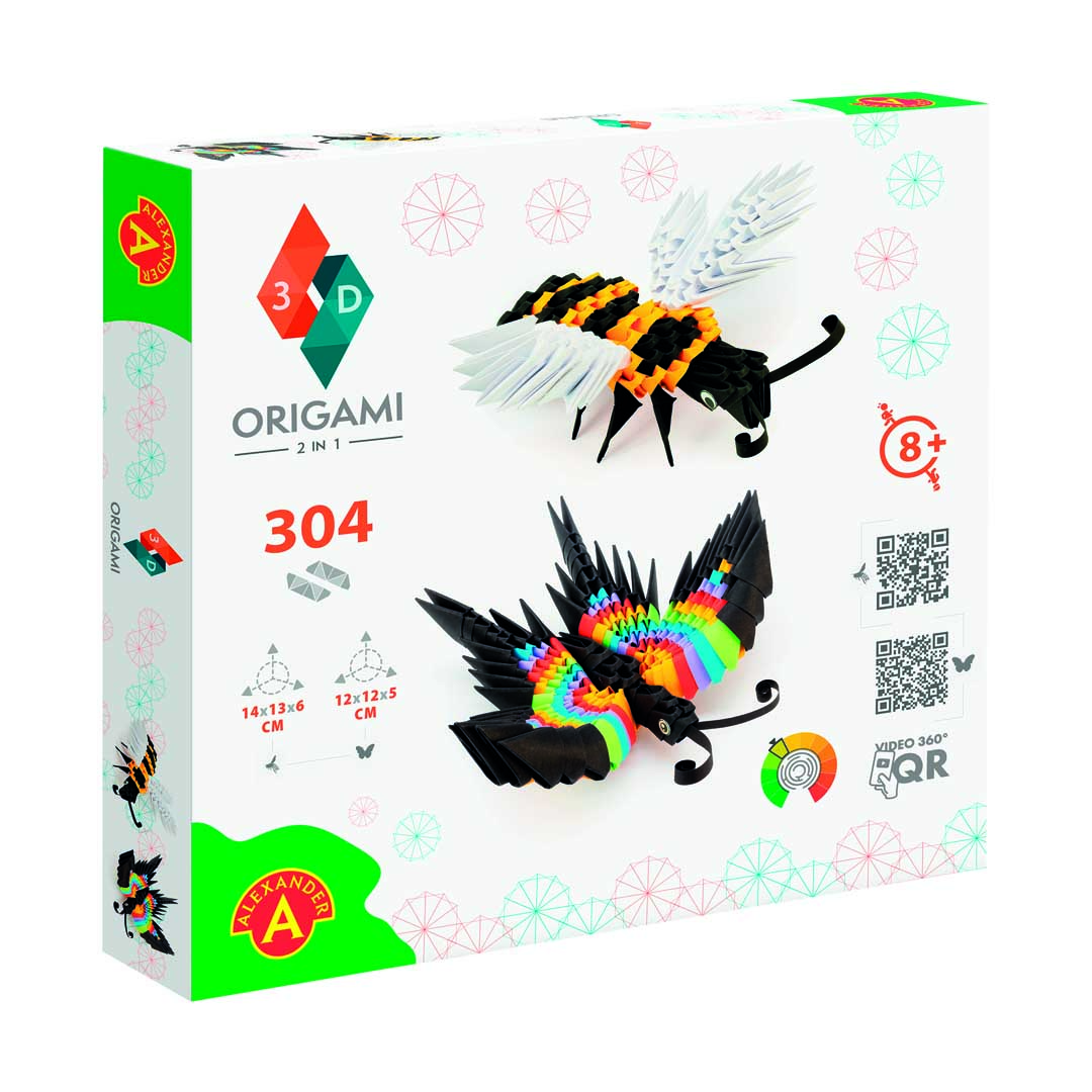 ORIGAMI 3D - Biene und Schmetterling