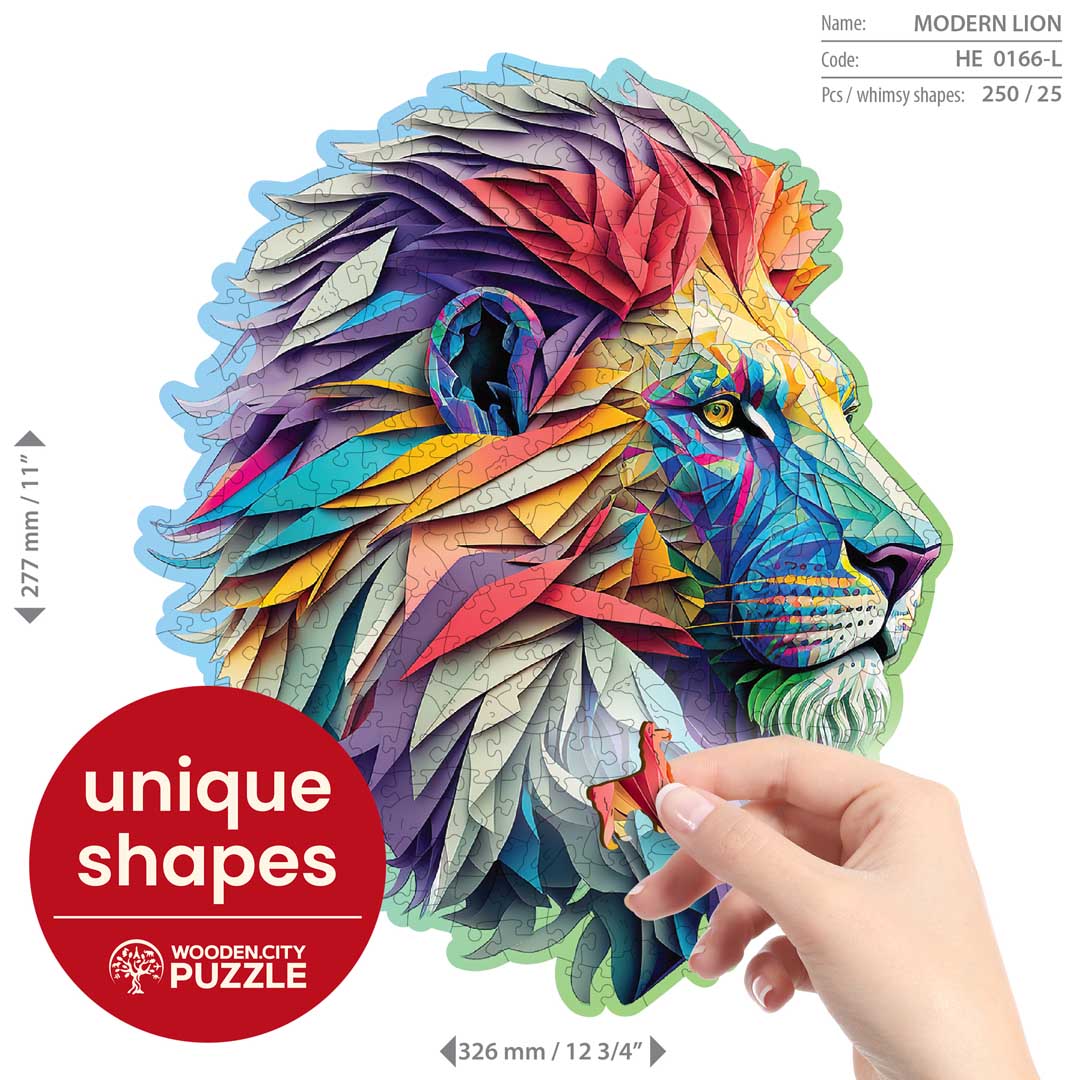 Wooden City Wooden Puzzle Modern Lion 250 Pieces Eco-Friendly