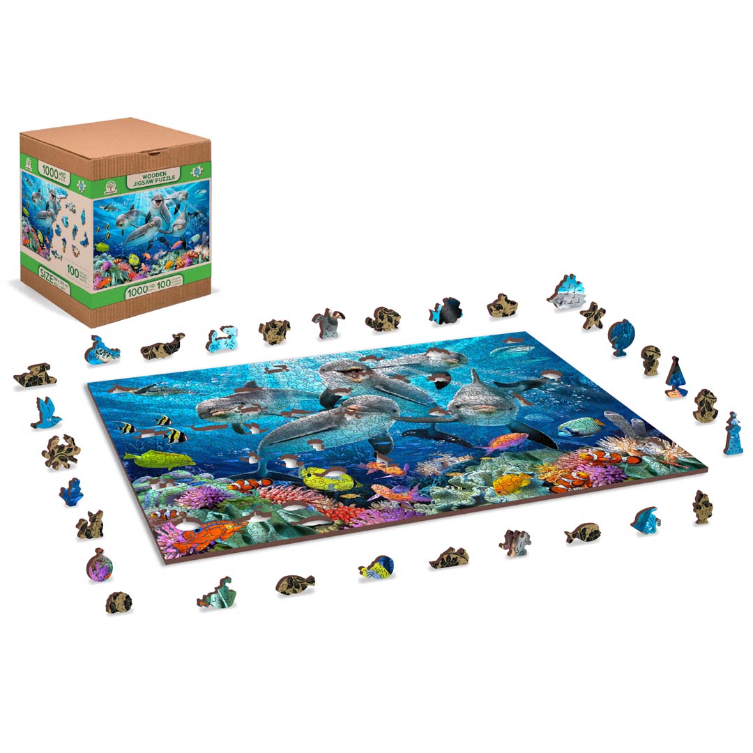 Wooden City: Wooden Puzzle Happy Dolphins XL