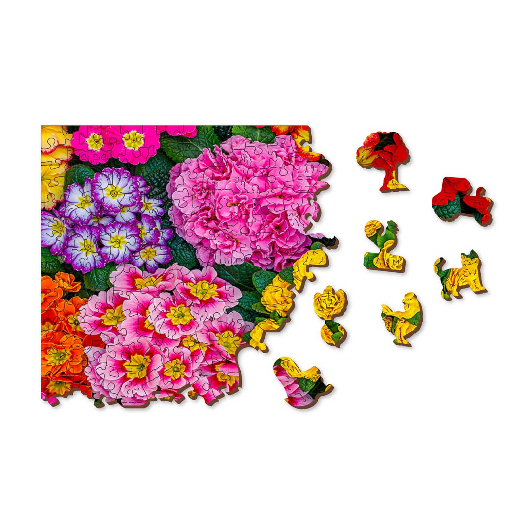 Wooden City: Wooden Puzzle Blooming Flowers L
