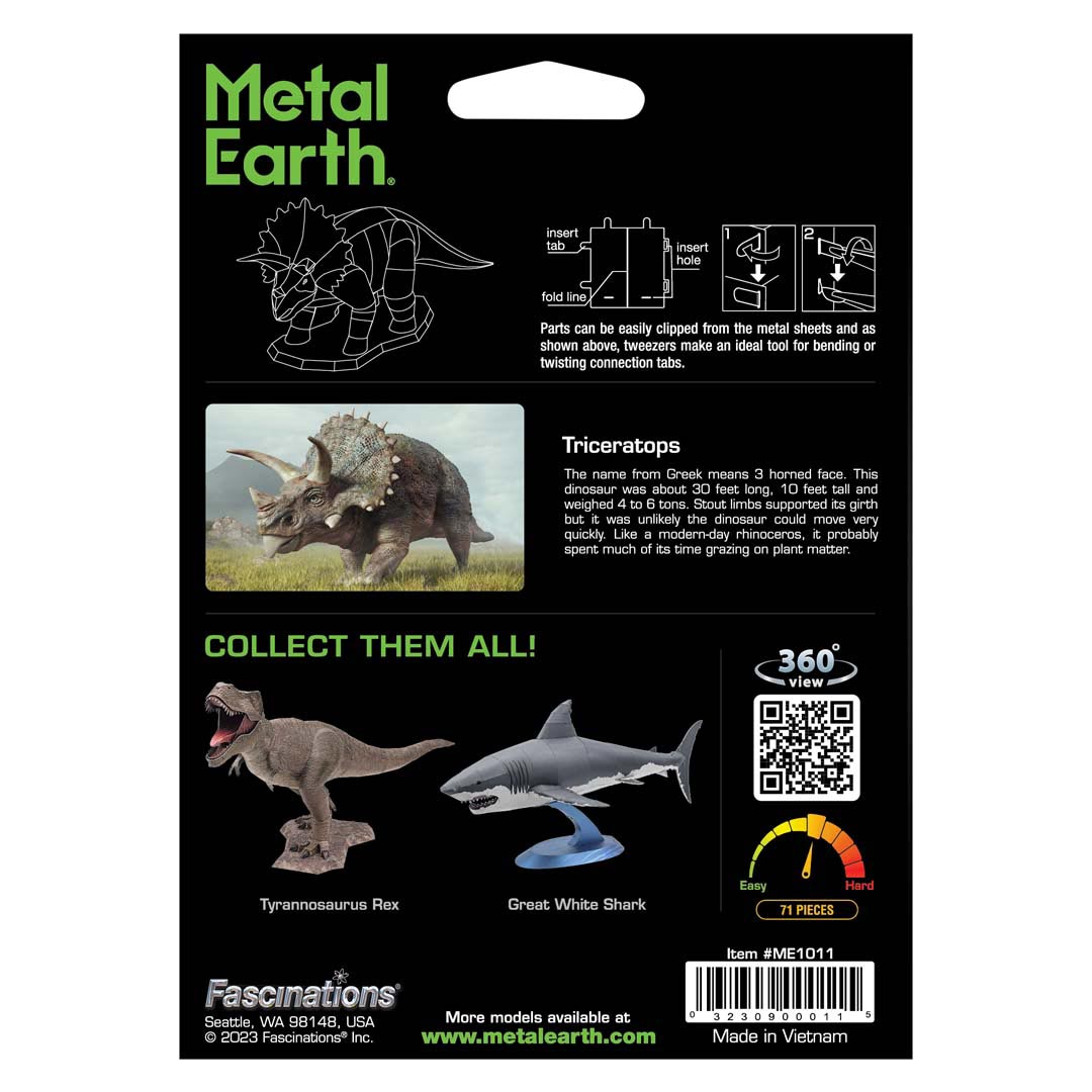 Metal Earth: Triceratops (farbiges Modell)