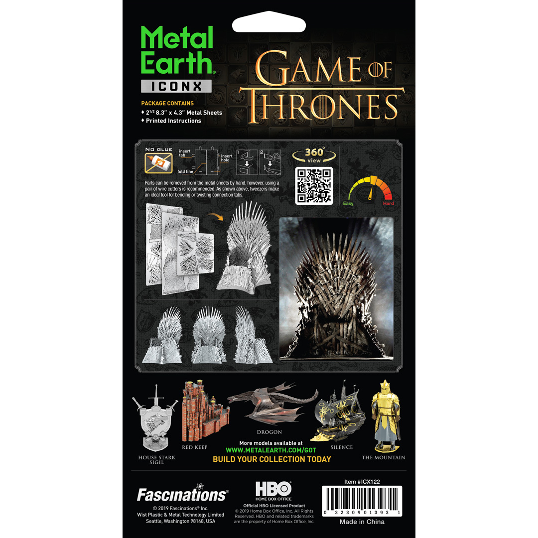 Iron Throne Game of Thrones Metal Earth Premium Series